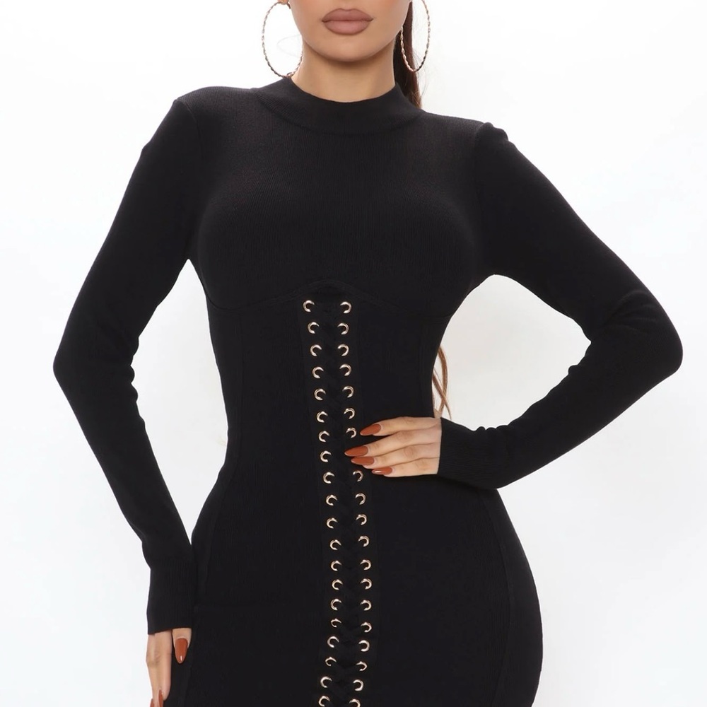 Long sleeve mini dress